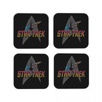 sous verres starfleet command logo étoiles noir antidérapants moderne cuisine restaurant bar