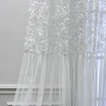 rideau fleur brodé transparent classique polyester blanc chambre mariage decoration