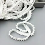 ruban pompons blancs décoration dentelle pompons ronds élastique écologique artisanal mètres