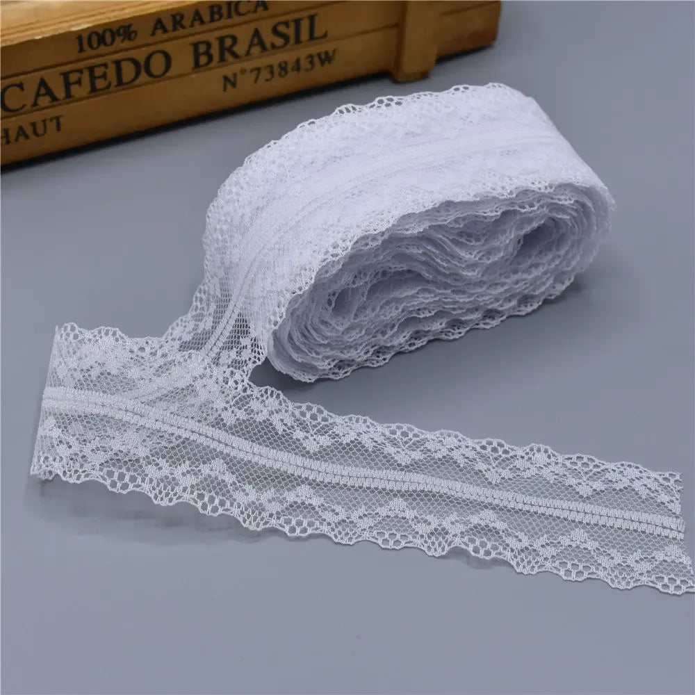 ruban dentelle 40mm large rouge noir jaune rose blanc bleu marine mariage décoration classique