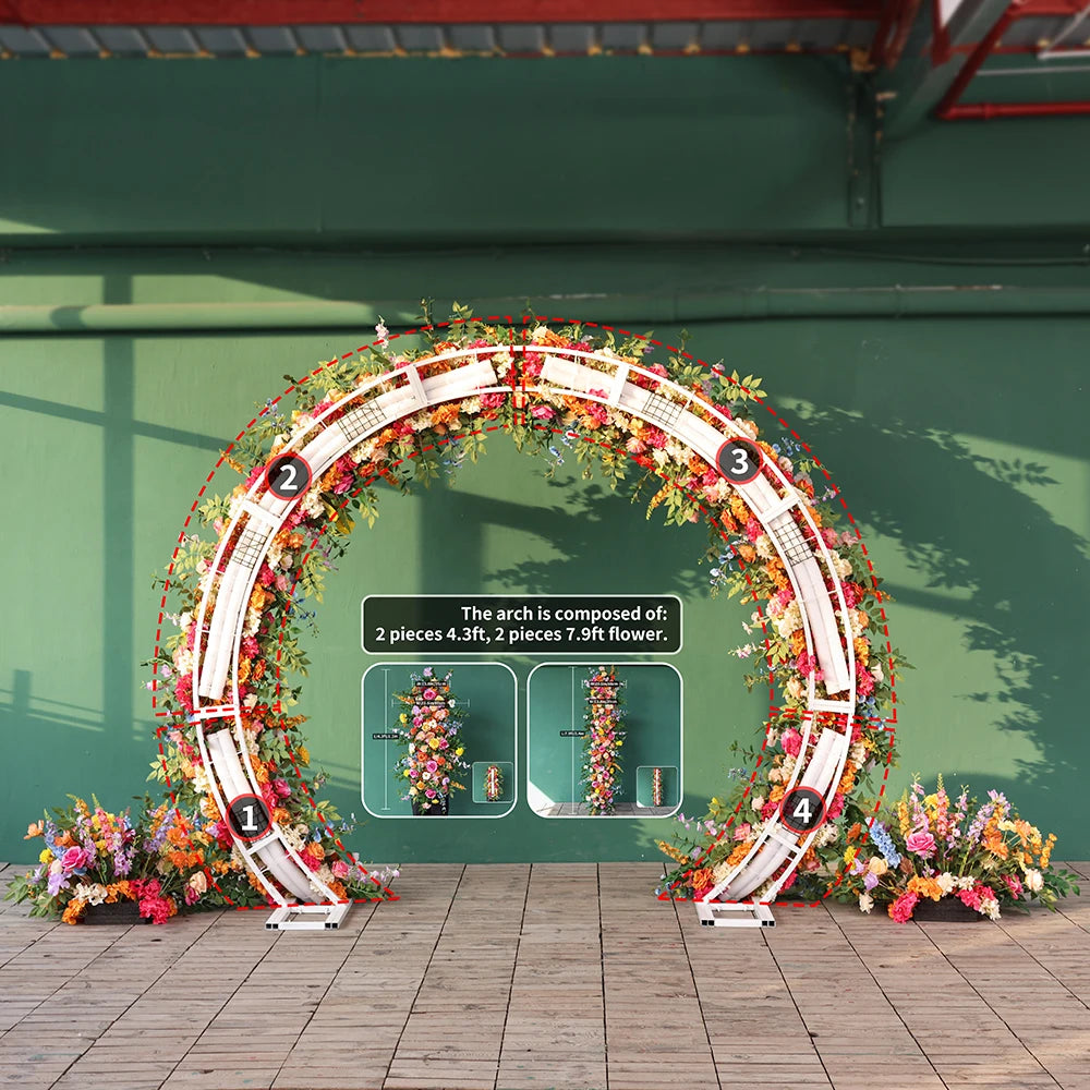 décoration mariage arches fleurs artificielles couleurs vives bouquet romantique extérieurintérieur