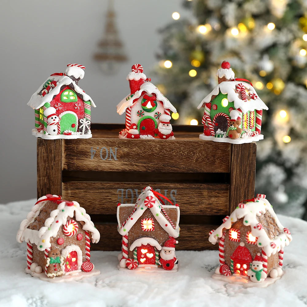 décoration noël miniatures maison leds flocons neige personnages motifs traditionnels festifs