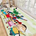 tapis dessin animé personnages anti dérapant polyester imperméable moderne vert clair bleu blanc rose