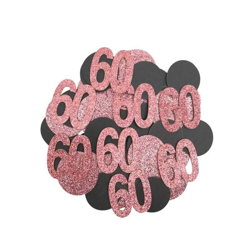 Confettis or rose avec bougies et vaisselle
