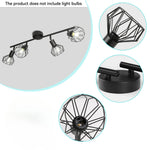 lustre moderne spot quatre bras cage métallique noir tringle e14