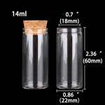 tubes essai verre bouchons liège 5ml 7ml 10ml 14ml 18ml 20ml 25ml 30ml