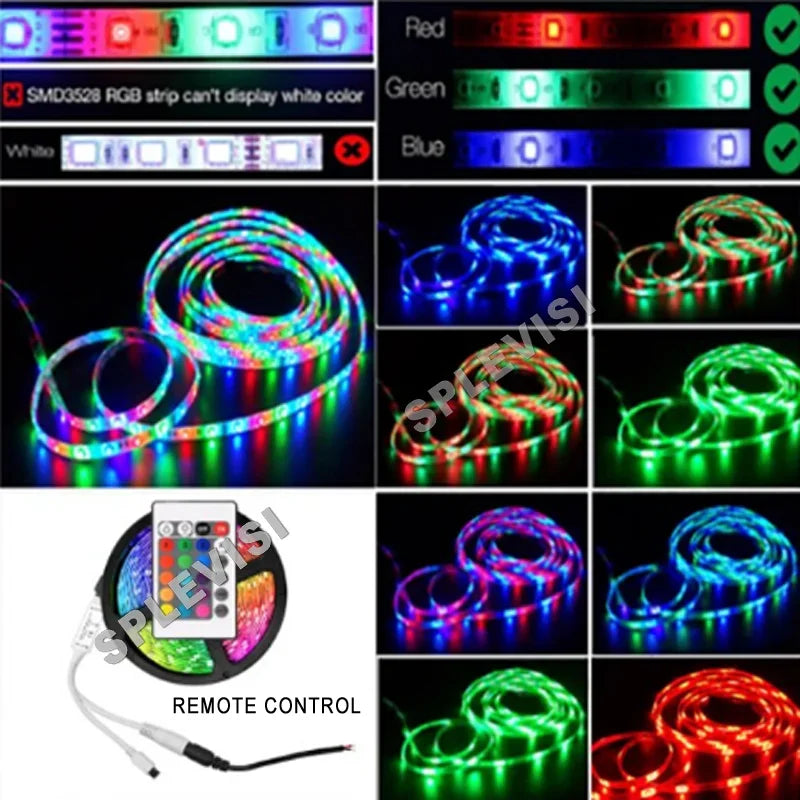ruban led 5m blanc moderne étanche 12v télécommande clips vis