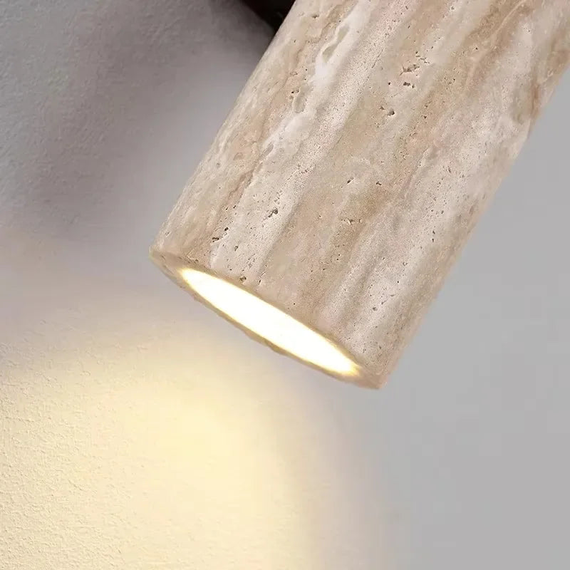 applique murale moderne pierre beige clair veines minimaliste éclairage led chambre salon
