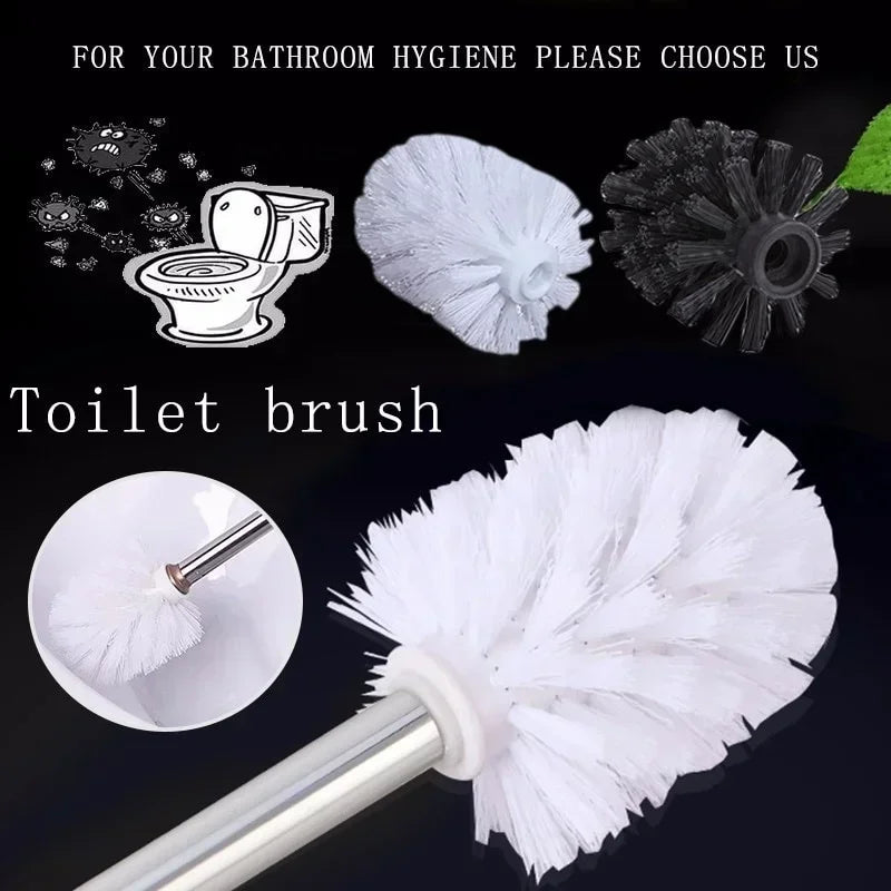 brosse toilette interchangeable blanche noire bristles denses moderne tringle fixe