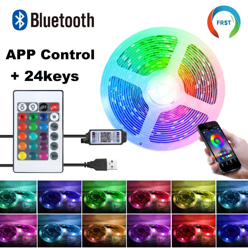 ruban led multicolore moderne 10m 20m 30m bluetooth télécommande application chambre