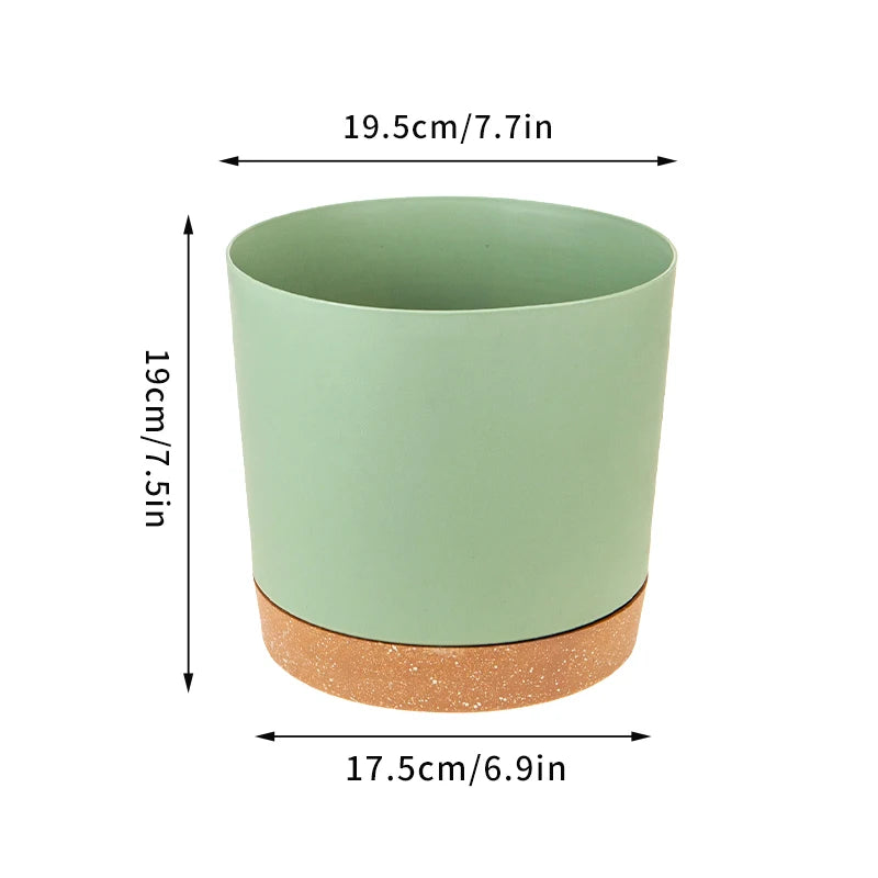 pots fleurs plastique modernes vert clair foncé gris drainage balcon jardin 165cm 145cm 25cm