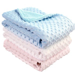 couverture bébé polaire douce hiver blanc bleu rose gris vert violet bordure pelucheuse