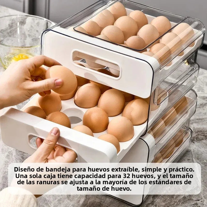boîte rangement œufs transparent moderne blanc pratique poignée rangées d'œufs cuisine réfrigérateur organisation.storage