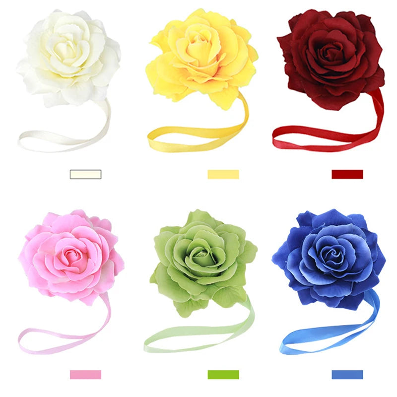 fleur artificielle bleu rose moderne adhésif ruban feuilles décoration murale
