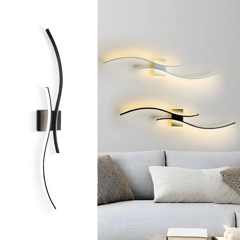applique murale led moderne noir blanc contemporaine éclairage chambre cuisine étudeentrée salle manger