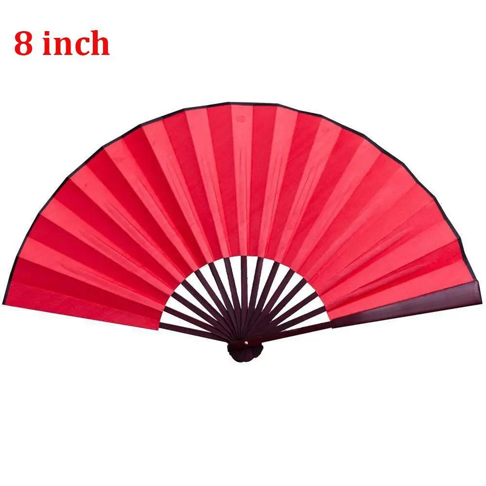 éventail pliant 10 pouces blanc rouge noir classique rayures clips double face