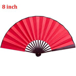 éventail pliant 10 pouces blanc rouge noir classique rayures clips double face