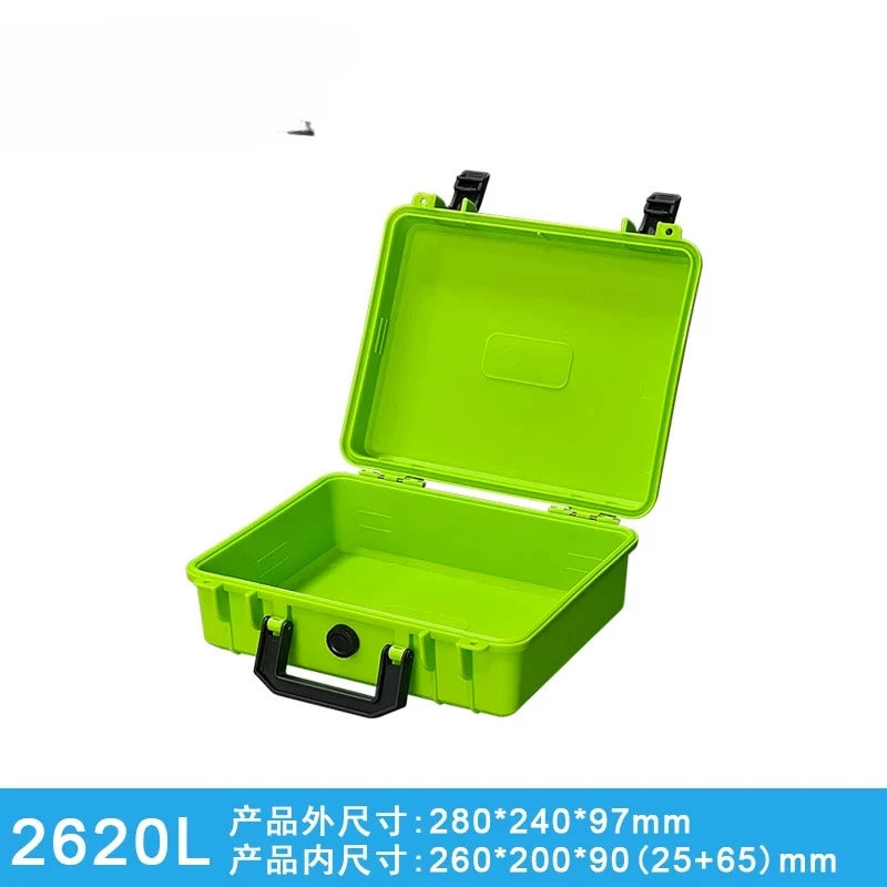 boîtes rangement réutilisables plastique rouge vert bleu jaune noir poignées intérieur mousse moderne robuste