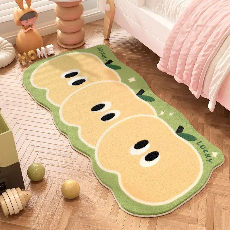 tapis polyester antidérapant imperméable motifs animaux floraux rouge rose vert noir blanc enfantin mignon