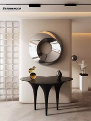 décoration murale moderne suspension métal argenté motif concave convexe minimaliste