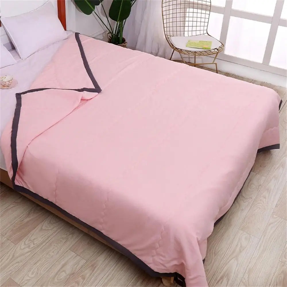 couverture rafraîchissante double face effet froid coton polyester portable printemps automne teint uni moderne