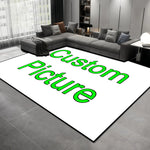 tapis personnalisé moderne rectangle blanc vert flocage caoutchouc géométrique polyester
