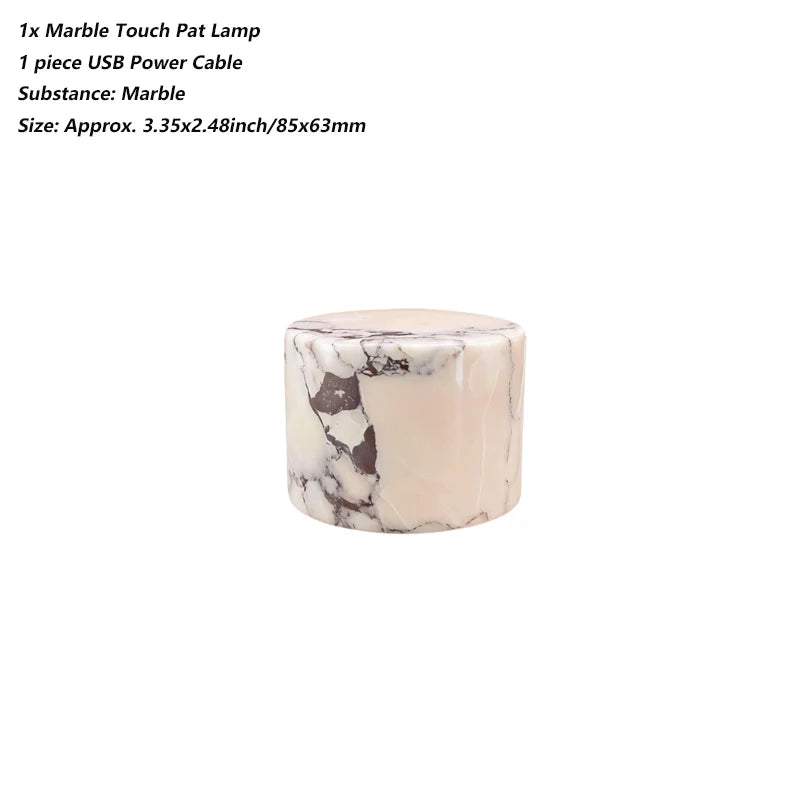 lampe table veilleuse rechargeable marbre naturel moderne blanc gris beige
