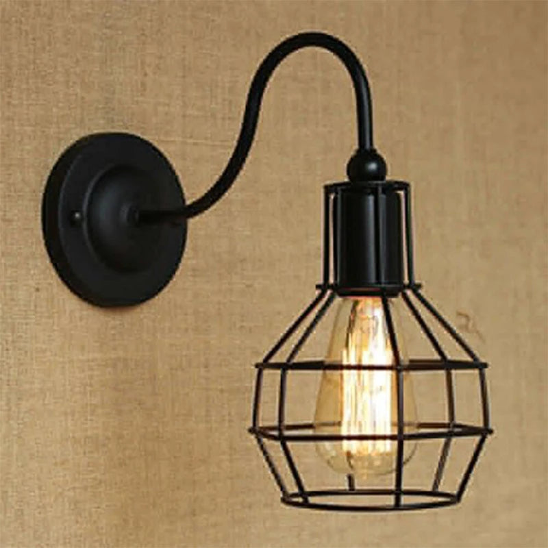 lampe murale industrielle or noir transparent métallique vintage éclairage quotidien fixe chambre salon