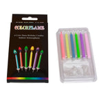bougies anniversaire violet jaune bleu vert rose rouge adhésifs modernes simples super lumineuses fantaisie