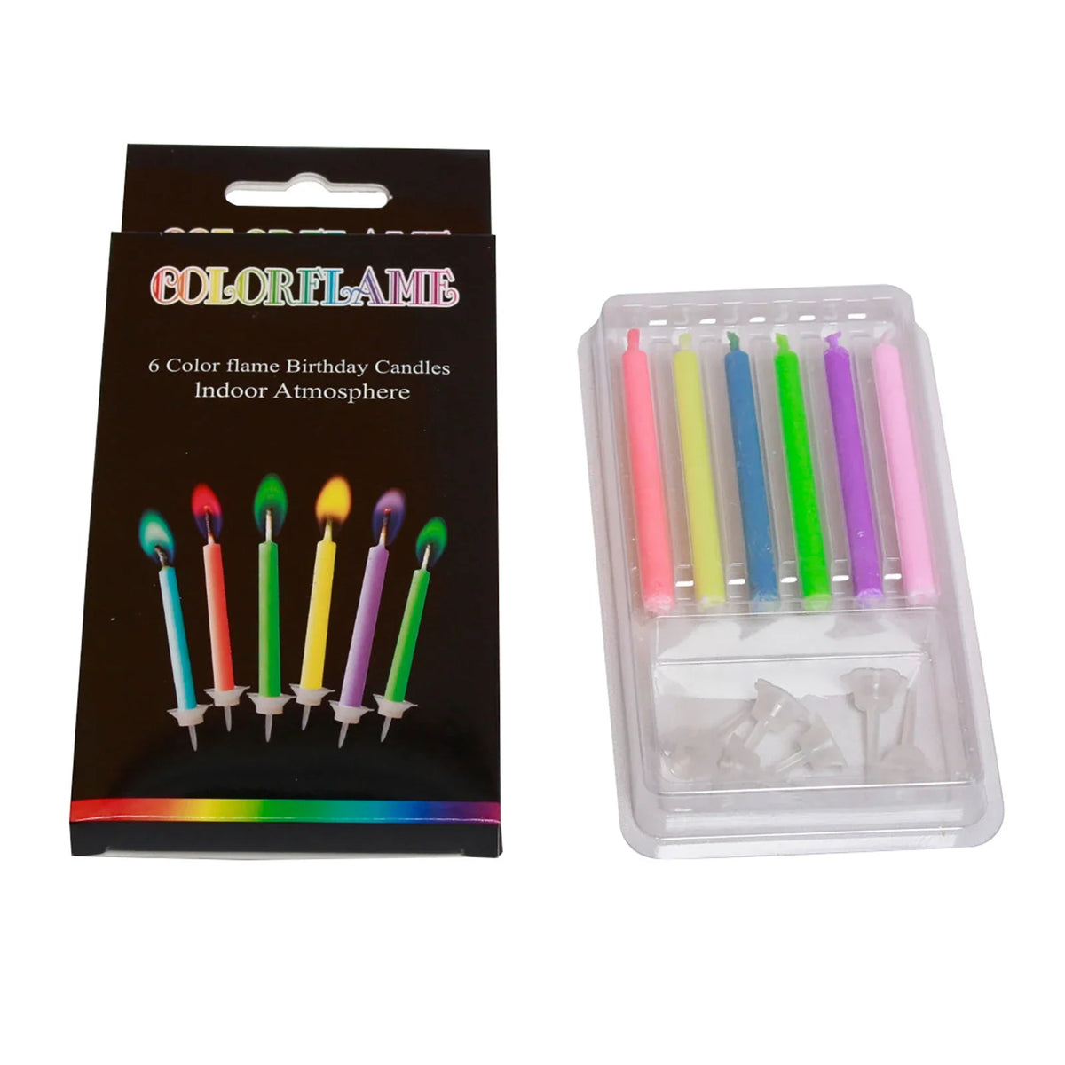 bougies anniversaire violet jaune bleu vert rose rouge adhésifs modernes simples super lumineuses fantaisie