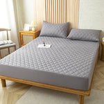 drap housse imperméable coton gris blanc lit simple double élastique respirant anti acariens