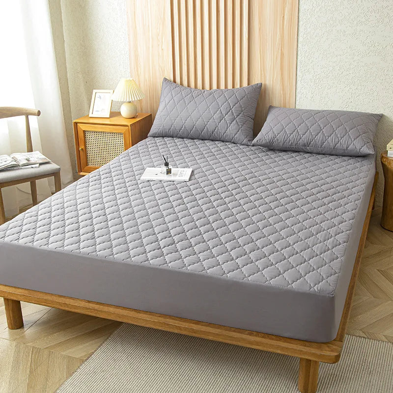 drap housse imperméable coton gris blanc lit simple double élastique respirant anti acariens