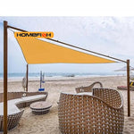 toile d'ombrage moderne jaune marron vert gris poly coton tringles fixations plein air camping