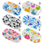 tapis bain antidérapant animaux marins poissons dauphins motifs floraux enfantin ludique transparent ventouses