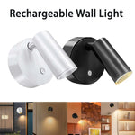 lampe murale rechargeable moderne blanc noir interrupteur tactile led 5v batterie abs