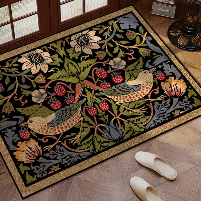 tapis moderne floral polyester antidérapant résistant décoloration 30x50cm 40x60cm 50x80cm salon bainextérieur