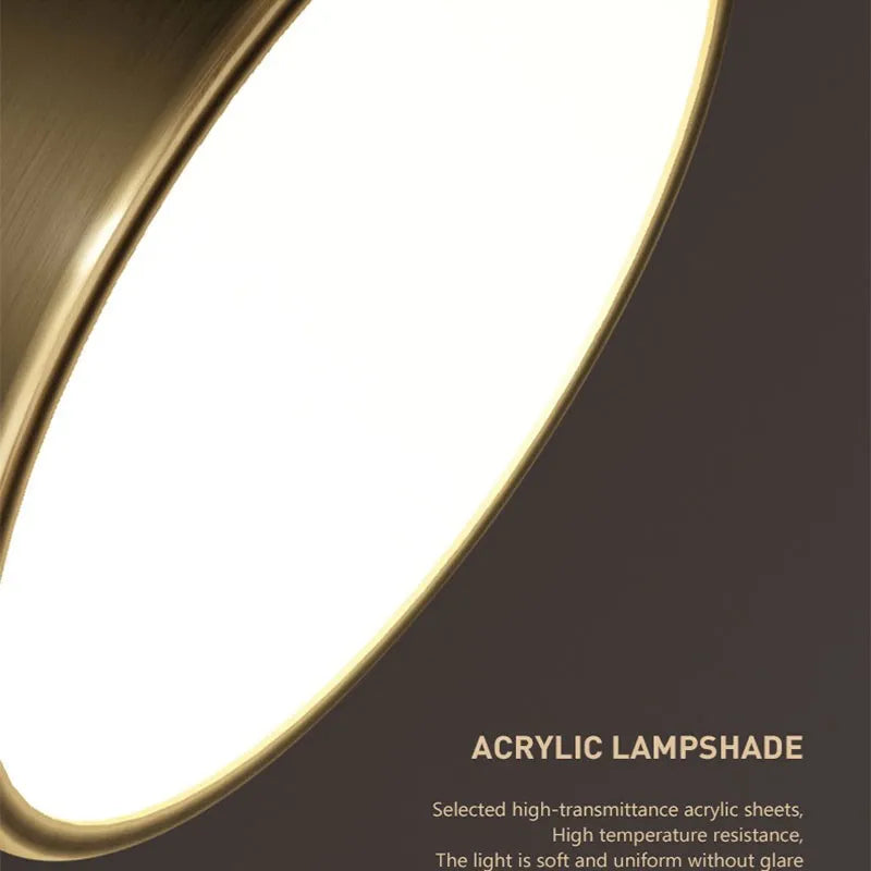 lampe moderne cuivre doré abat jour acrylique interrupteur tactile led 249 2000lm