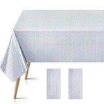 nappe argentée pailletée moderne table occasionnelle serviettes incluses six personnes
