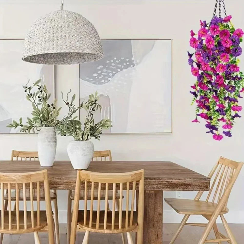 fleurs artificielles suspendues violet rose jaune modernes décoration maison mariage anniversaireintérieur