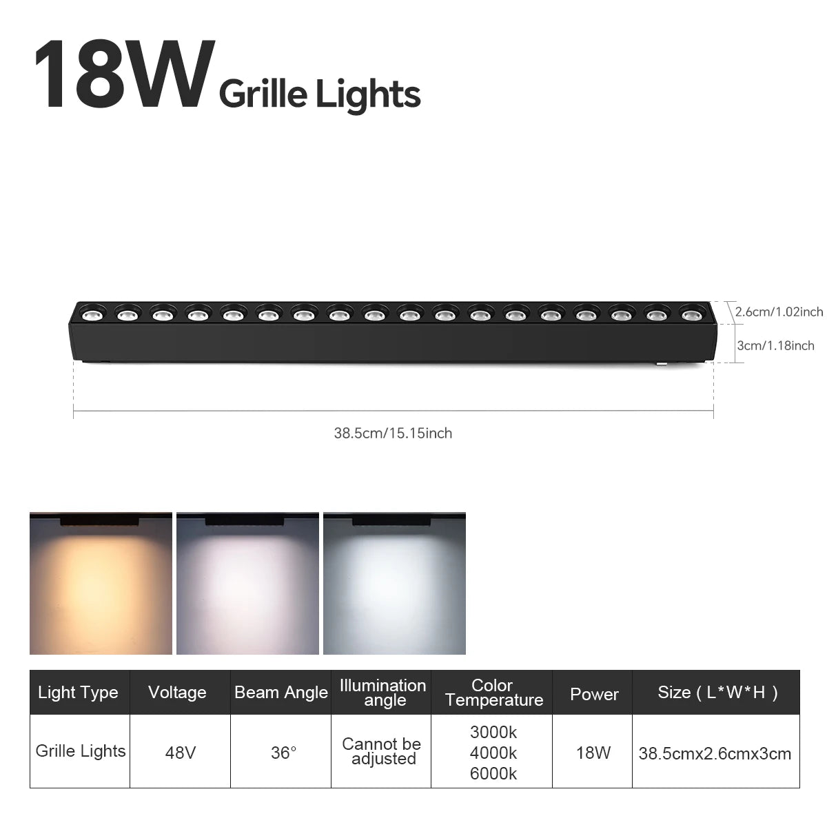 projecteurs led aimants rail noir moderne grille lumineuse réglable certifiés ul rohs