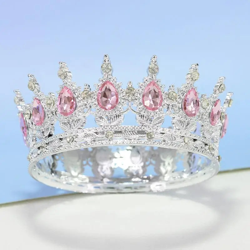 couronne strass or rose blanc vert élégante baroque décoration anniversaire nouvel an festive