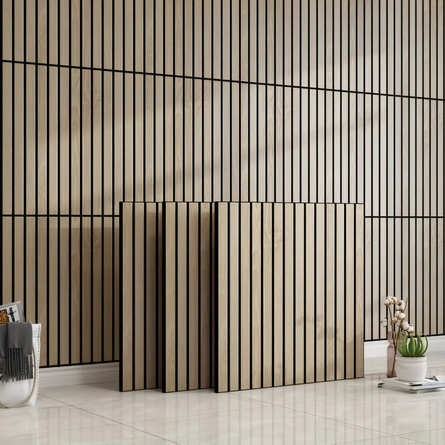 panneaux decoratifs 3d effet bois marron clair adhésifs anti taches moderne minimaliste 40x40cm