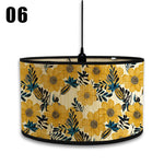 abat jour moderne fleur feuille tissu bambou ethnique floral opacité