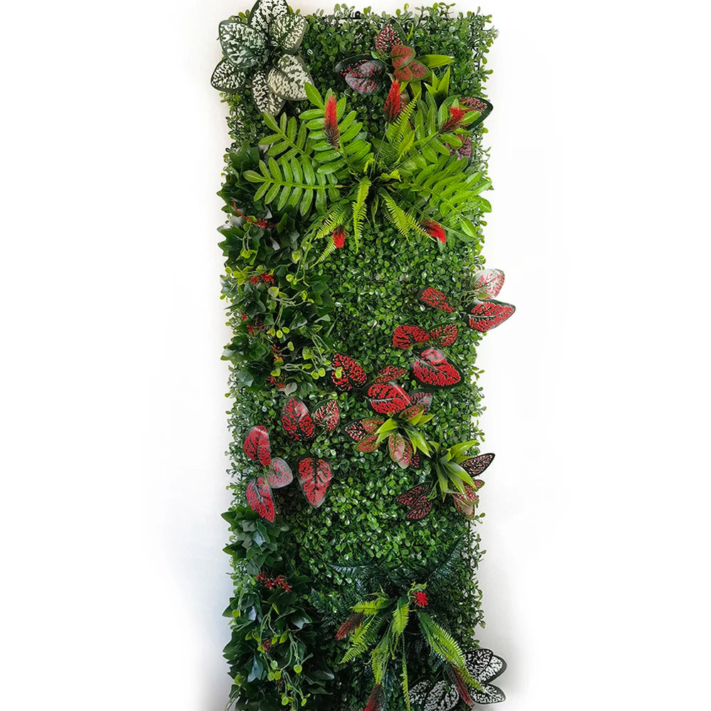 panneau végétal mural plante artificielle herbe décorative jardin extérieur moderne vert rouge blanc