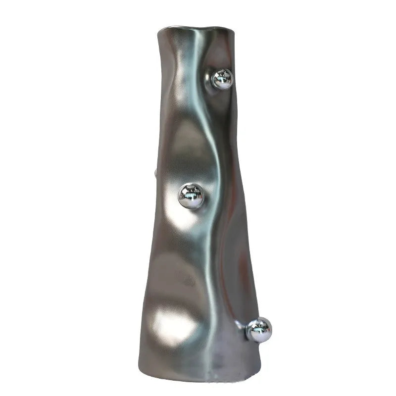 vase moderne résine or blanc argent vis fixé table ornement déco maison