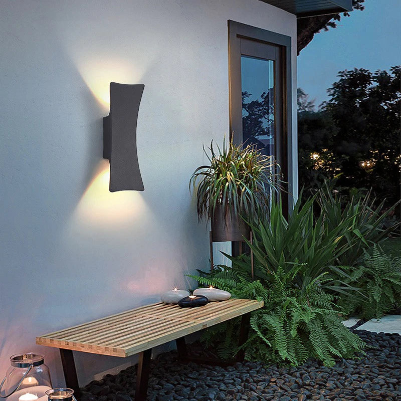 Lampe murale LED moderne minimaliste aluminium noir blanche extérieure IP65 étanche