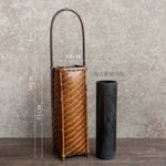 panier rotin tressé main vase bambou décoration fleurs rustique artisanal maison