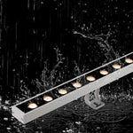 éclairage mural led gris métallique ip65 12w dmx rgb moderne clips fixation