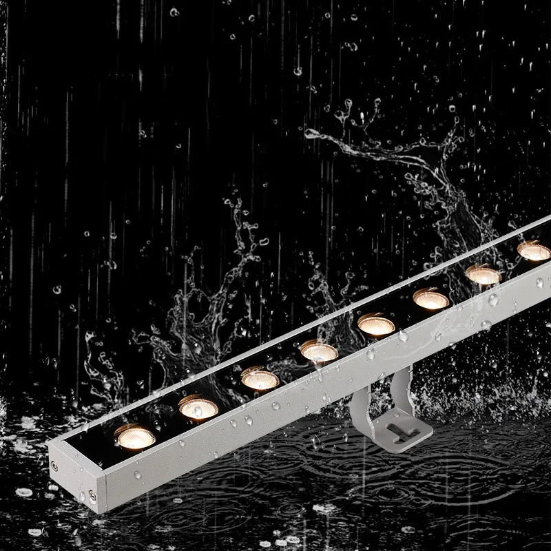 éclairage mural led gris métallique ip65 12w dmx rgb moderne clips fixation