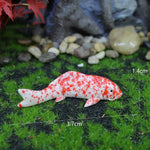 décoration intérieure poisson koi résine rouge blanc bleu points noirs réaliste maison